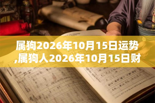 属狗2026年10月15日运势,属狗人2026年10月15日财运,生肖狗2026年10月15日运势