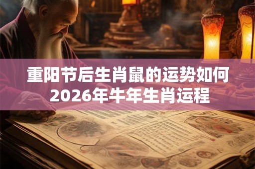 重阳节后生肖鼠的运势如何 2026年牛年生肖运程