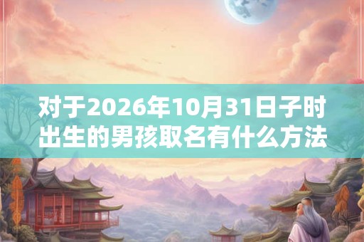 对于2026年10月31日子时出生的男孩取名有什么方法 对于2026年10月31日子时出生的男孩取名有什么方法