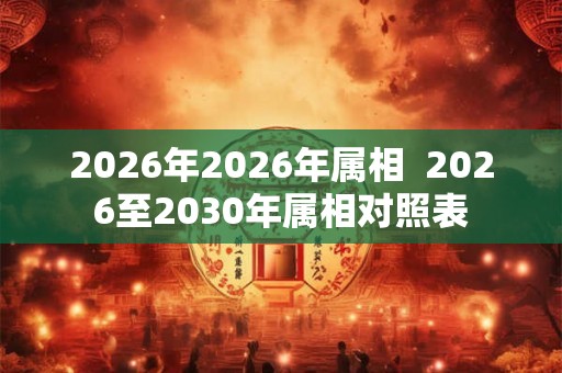 2026年2026年属相  2026至2030年属相对照表