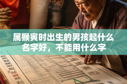 属猴寅时出生的男孩起什么名字好，不能用什么字