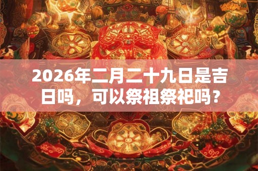 2026年二月二十九日是吉日吗，可以祭祖祭祀吗？
