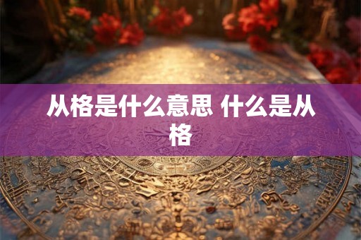 从格是什么意思 什么是从格