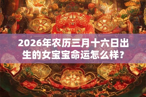 2026年农历三月十六日出生的女宝宝命运怎么样？