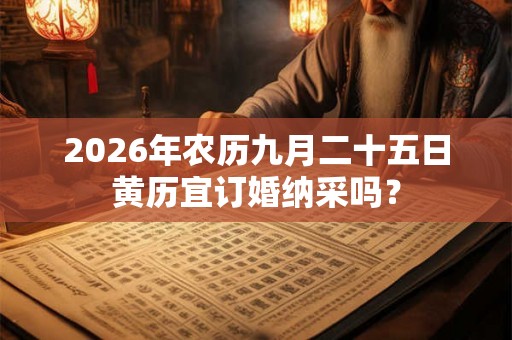 2026年农历九月二十五日黄历宜订婚纳采吗？