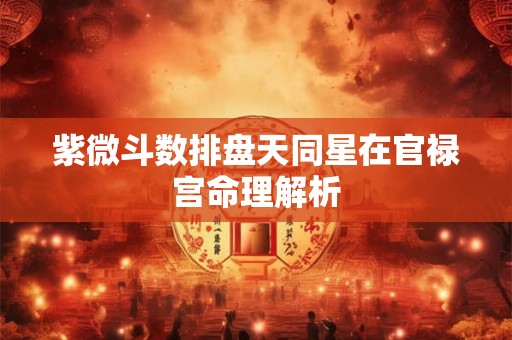 紫微斗数排盘天同星在官禄宫命理解析