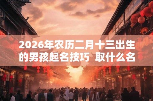 2026年农历二月十三出生的男孩起名技巧  取什么名字好