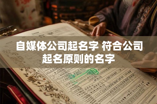 自媒体公司起名字 符合公司起名原则的名字