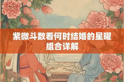 紫微斗数看何时结婚的星曜组合详解