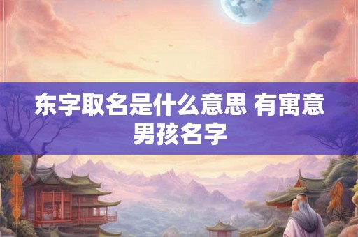 东字取名是什么意思 有寓意男孩名字 东字取名是什么意思 有寓意男孩名字