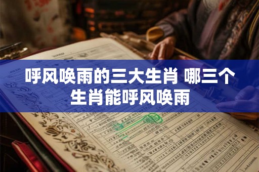呼风唤雨的三大生肖 哪三个生肖能呼风唤雨
