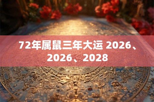 72年属鼠三年大运 2026、2026、2028