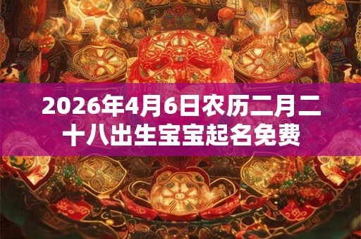 2026年4月6日农历二月二十八出生宝宝起名免费
