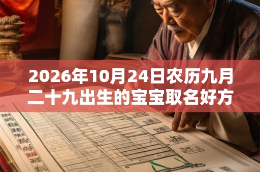 2026年10月24日农历九月二十九出生的宝宝取名好方法