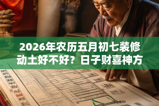 2026年农历五月初七装修动土好不好？日子财喜神方位？