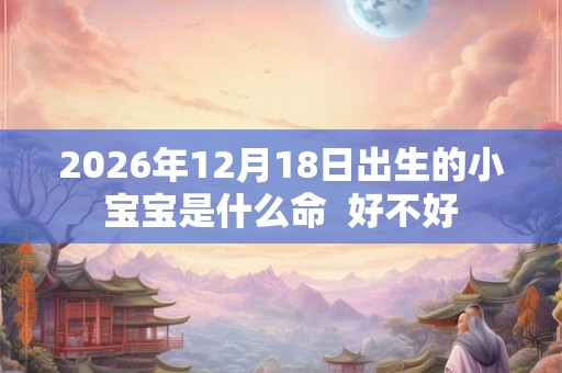 2026年12月18日出生的小宝宝是什么命  好不好