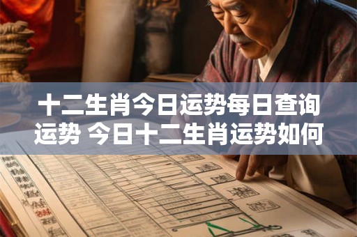 十二生肖今日运势每日查询运势 今日十二生肖运势如何