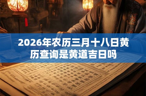 2026年农历三月十八日黄历查询是黄道吉日吗 2026年农历三月十八日黄历查询是黄道吉日吗