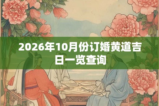 2026年10月份订婚黄道吉日一览查询