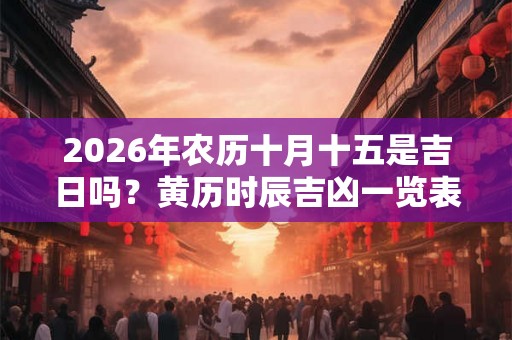 2026年农历十月十五是吉日吗?黄历时辰吉凶一览表 2026年农历十月十五是吉日吗?黄历时辰吉凶一览表