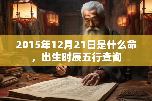 2015年12月21日是什么命，出生时辰五行查询