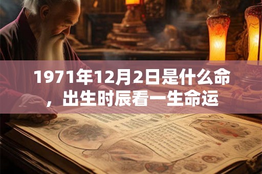 1971年12月2日是什么命，出生时辰看一生命运
