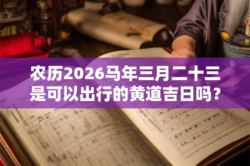 农历2026马年三月二十三是可以出行的黄道吉日吗？