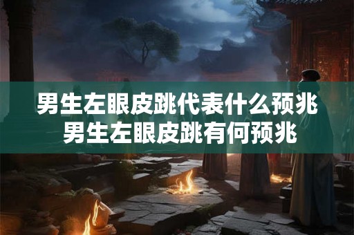 男生左眼皮跳代表什么预兆 男生左眼皮跳有何预兆 男生左眼皮跳代表什么预兆 男生左眼皮跳有何预兆
