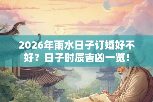 2026年雨水日子订婚好不好？日子时辰吉凶一览！