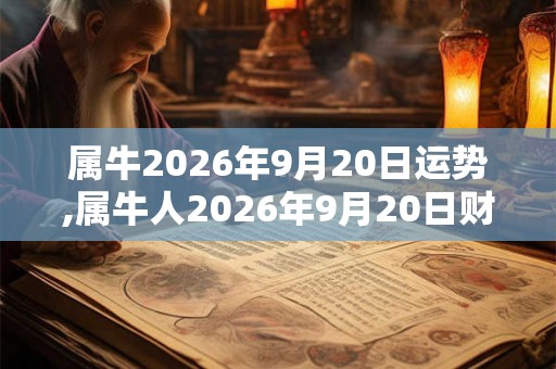 属牛2026年9月20日运势,属牛人2026年9月20日财运,生肖牛2026年9月20日运势