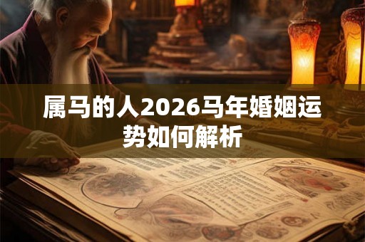 属马的人2026马年婚姻运势如何解析