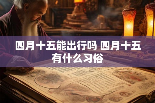 四月十五能出行吗 四月十五有什么习俗 四月十五能出行吗 四月十五有什么习俗