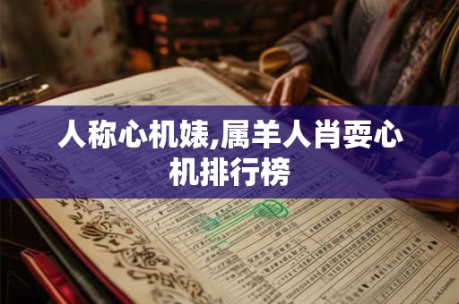 人称心机婊,属羊人肖耍心机排行榜