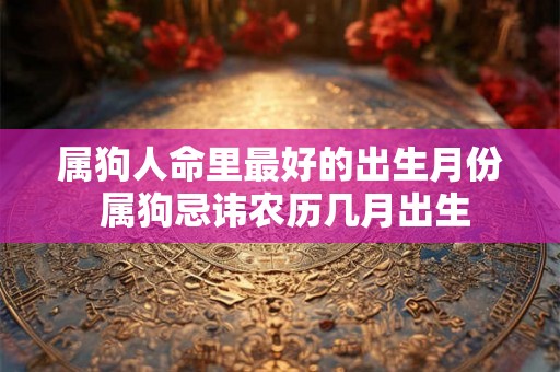 属狗人命里最好的出生月份 属狗忌讳农历几月出生