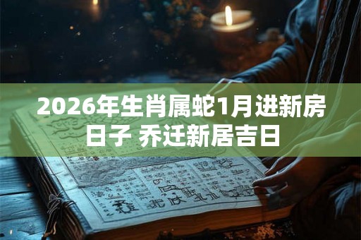2026年生肖属蛇1月进新房日子 乔迁新居吉日