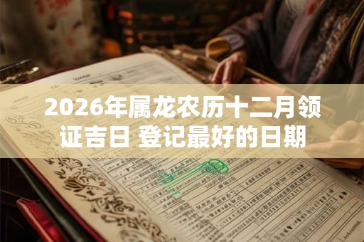 2026年属龙农历十二月领证吉日 登记最好的日期
