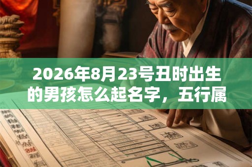 2026年8月23号丑时出生的男孩怎么起名字，五行属什么