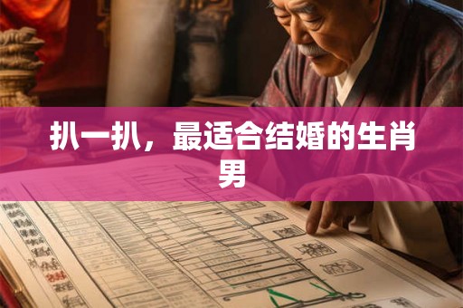 扒一扒，最适合结婚的生肖男