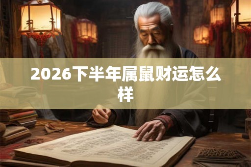 2026下半年属鼠财运怎么样