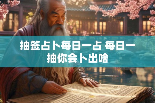 抽签占卜每日一占 每日一抽你会卜出啥 抽签占卜每日一占 每日一抽你会卜出啥