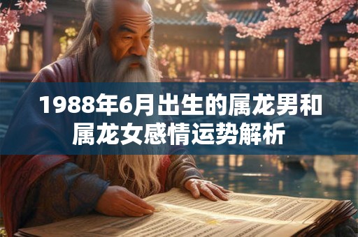 1988年6月出生的属龙男和属龙女感情运势解析