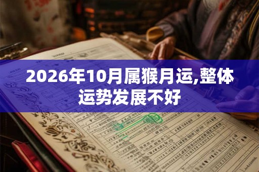 2026年10月属猴月运,整体运势发展不好 2026年10月属猴月运,整体运势发展不好