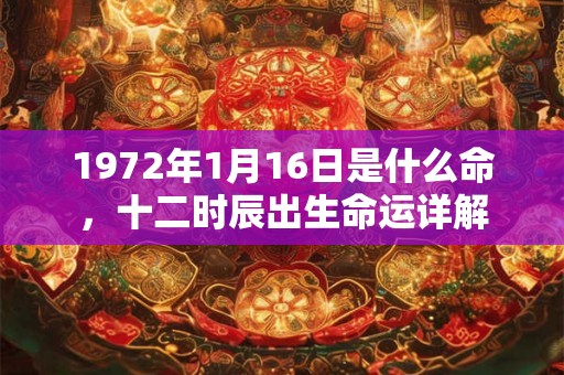 1972年1月16日是什么命,十二时辰出生命运详解 1972年1月16日是什么命,十二时辰出生命运详解