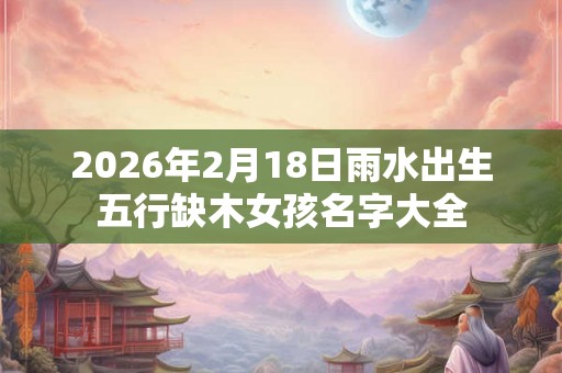 2026年2月18日雨水出生五行缺木女孩名字大全
