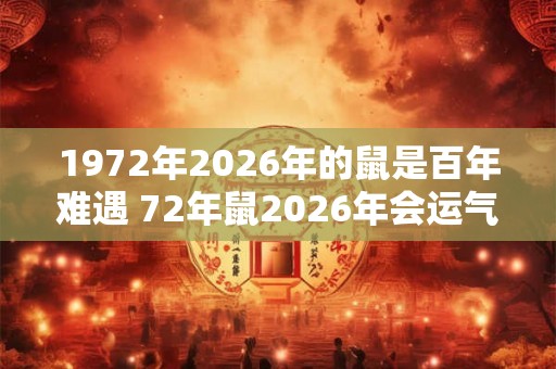 1972年2026年的鼠是百年难遇 72年鼠2026年会运气爆发吗