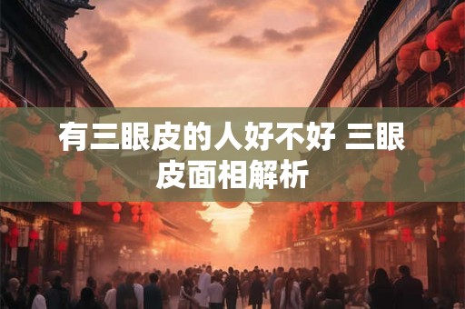 有三眼皮的人好不好 三眼皮面相解析