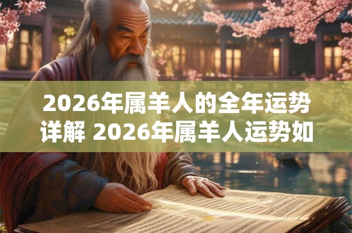2026年属羊人的全年运势详解 2026年属羊人运势如何
