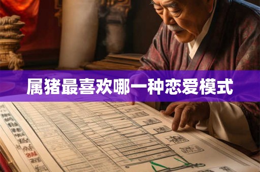 属猪最喜欢哪一种恋爱模式