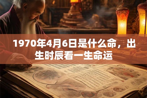 1970年4月6日是什么命，出生时辰看一生命运
