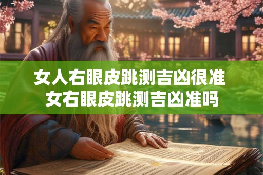 女人右眼皮跳测吉凶很准 女右眼皮跳测吉凶准吗